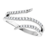 14K White 1/5 CTW Natural Diamond Bypass Ring