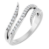 14K White 1/5 CTW Natural Diamond Bypass Ring