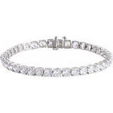 14K White 12 CTW Lab-Grown Diamond Line 7" Bracelet