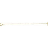 14K Yellow Heart & Paperclip-Style Chain 6" Bracelet