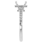 14K White 8.2 mm Round Engagement Ring Mounting