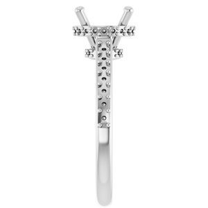 14K White 8.2 mm Round Engagement Ring Mounting
