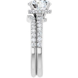 14K White 8.2 mm Round Engagement Ring Mounting