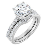 14K White 8.2 mm Round Engagement Ring Mounting