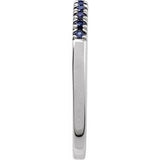 14K White Lab-Grown Blue Sapphire Ring