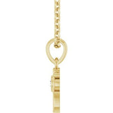 14K Yellow .03 CT Natural Diamond Dog Mom 18" Necklace