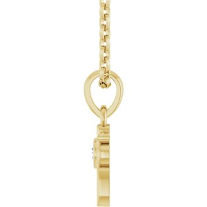 14K Yellow .03 CT Natural Diamond Dog Mom 18" Necklace