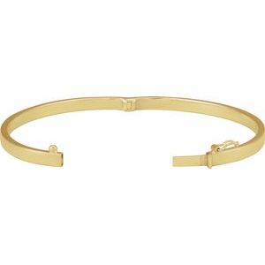 14K Yellow Hinged 7" Bangle Bracelet