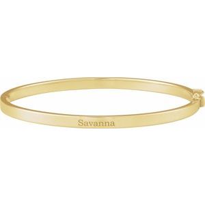 14K Yellow Hinged 7" Bangle Bracelet