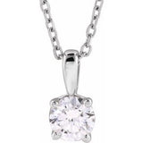 14K White 1 1/4 CT Lab-Grown Diamond 18" Necklace