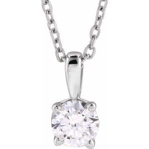 14K White 1 1/4 CT Lab-Grown Diamond 18" Necklace