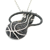14K White gold Miami Heat Diamond pendant & chain