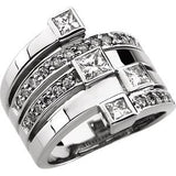 14K White 1 1/3 CTW Natural Diamond Right Hand Ring