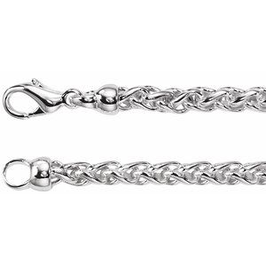 Sterling Silver 4 mm Wheat 18" Chain