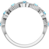 14K White Natural Aquamarine Stackable Ring