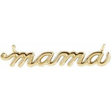 14K Yellow 23x4.81 mm Petite Mama Script Necklace Center