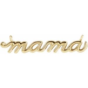 14K Yellow 23x4.81 mm Petite Mama Script Necklace Center