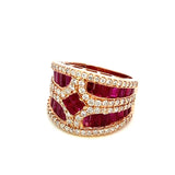 14K Rose Gold Diamond & Ruby ring