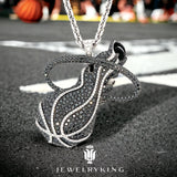 14K White gold Miami Heat Diamond pendant & chain
