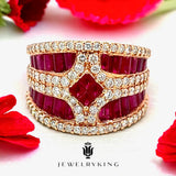 14K Rose Gold Diamond & Ruby ring