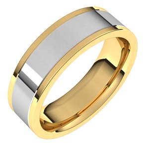 14K Yellow/White Flat Band Size 10