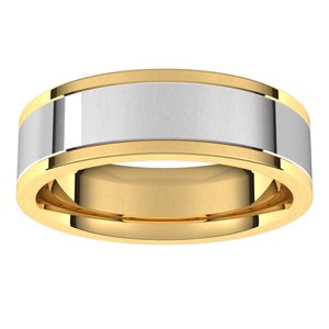 14K Yellow/White Flat Band Size 10
