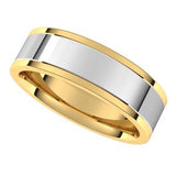 14K Yellow/White Flat Band Size 10