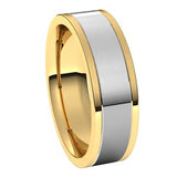 14K Yellow/White Flat Band Size 10
