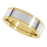 14K Yellow/White Flat Band Size 10