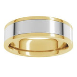 14K Yellow/White Flat Band Size 10