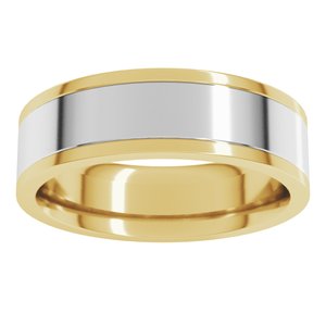 14K Yellow/White Flat Band Size 10