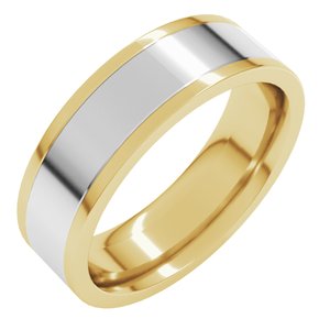 14K Yellow/White Flat Band Size 10