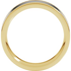 14K Yellow/White Flat Band Size 10