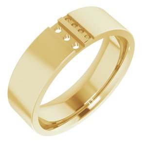 14K Yellow 2 mm Square Mens Ring Mounting