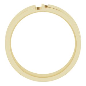 14K Yellow 2 mm Square Mens Ring Mounting