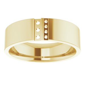14K Yellow 2 mm Square Mens Ring Mounting