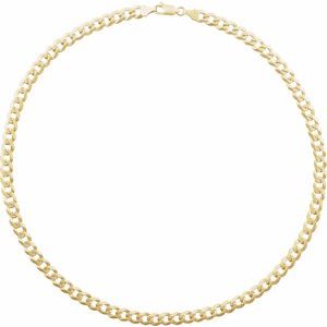 14K Yellow 7 mm Curb 8" Chain