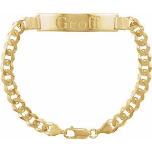 14K Yellow Curb Identification 8" Bracelet