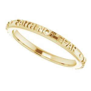 14K Yellow Faith Not Fear Ring