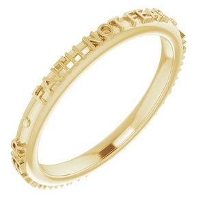 14K Yellow Faith Not Fear Ring