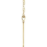 14K Yellow .0075 CTW Natural Diamond Engravable Bar 18" Necklace Mounting