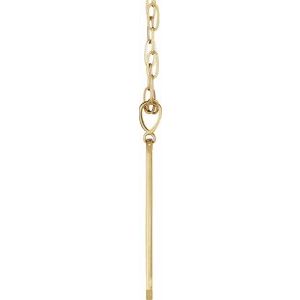 14K Yellow .0075 CTW Natural Diamond Engravable Bar 18" Necklace Mounting