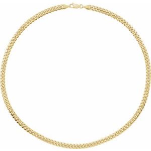 14K Yellow 5 mm Miami Cuban Curb 20" Chain