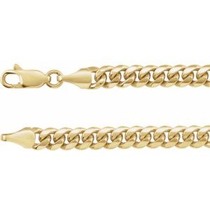 14K Yellow 5 mm Miami Cuban Curb 20" Chain
