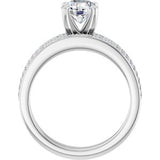14K White 6.5 mm Round Engagement Ring Mounting