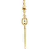 14K Yellow Engravable Heart 16" Necklace