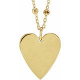 14K Yellow Engravable Heart 16" Necklace