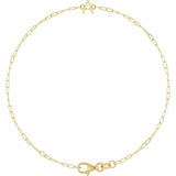 14K Yellow Sans Serif Initial A 6 1/2-7 1/2" Bracelet