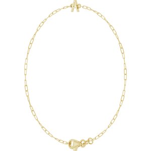 14K Yellow Sans Serif Initial A 6 1/2-7 1/2" Bracelet
