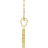 14K Yellow Peace Sign Language 16-18" Necklace